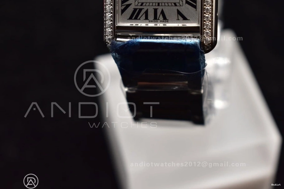 Quartz Diamond Ronda On 1190 With Dial Solo Bracelet K11F 20.3mm Bezel Tank SS SS Soft White 0709